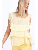 Yellow elegant blouse with ruffles MP28438 - Online store - Boutique